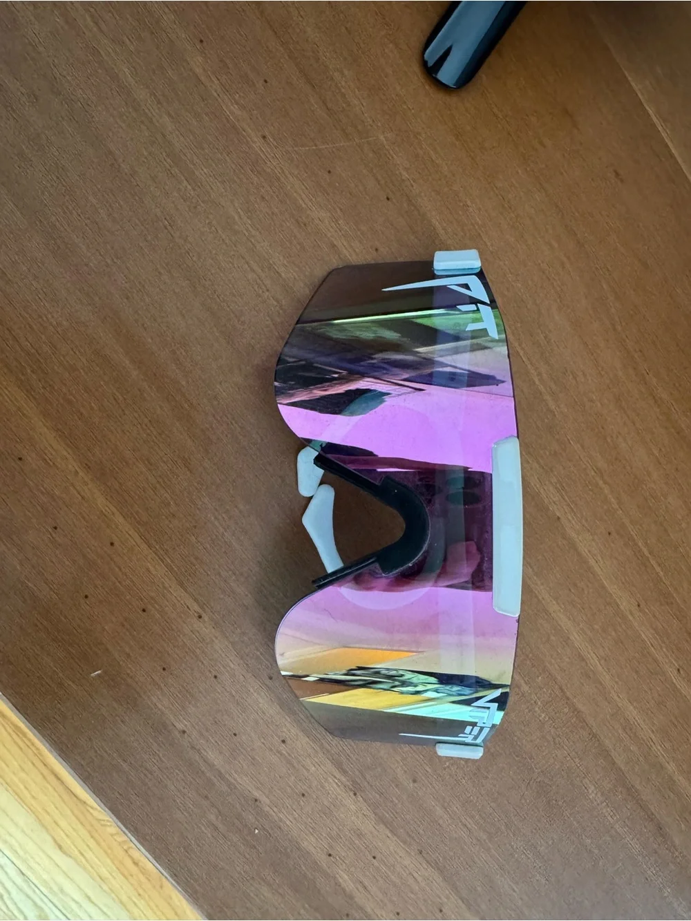 Pit Viper White Frame Sunglasses with Pink Mirrored Lens